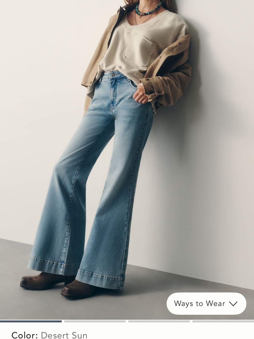 Pilcro Desert Sun High-Rise Wide-Leg Jeans - Light Blue